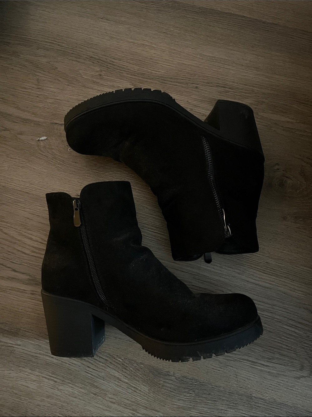 Dream Pairs Black Suede Ankle Heeled Boots